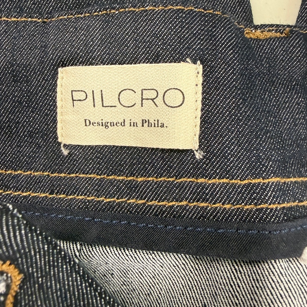Anthropologie Pilcro Front Seam Cropped Jeans Dark Blue Size 29P Petite EUC - Picture 2 of 14